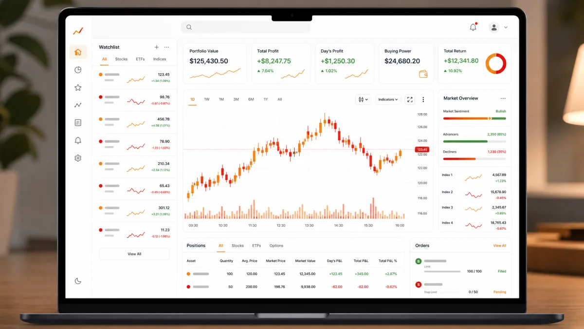 Vive Lucroire — tableau de bord de la plateforme de trading